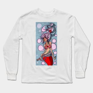 Silver Haired Mermaid Long Sleeve T-Shirt